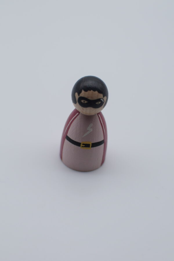 little Ones: pink superhero peg doll