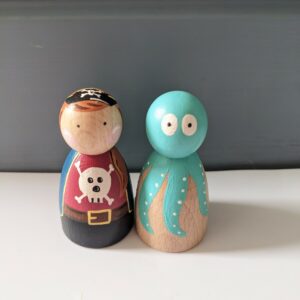 Little Ones: ocean adventure peg dolls, pirate and octopus