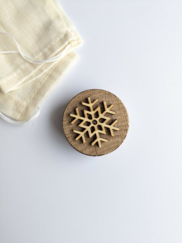 Little ones: handmade wooden stamper snowflake