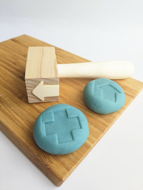 Little Ones: Doubled headed wooden dough stamps: arrow and cross