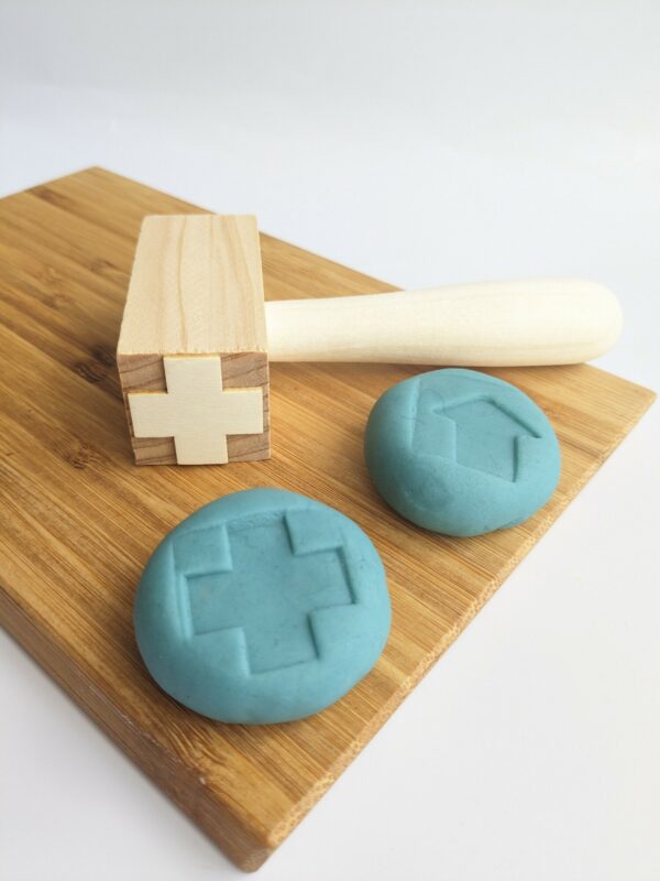 Little Ones: Doubled headed wooden dough stamps: cross