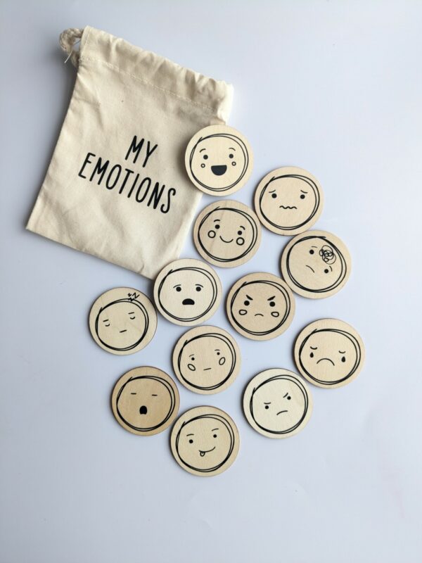 Little Ones: handmade wooden emotions discs