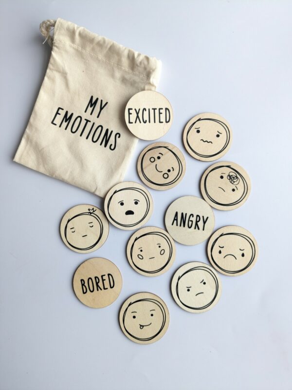 Little Ones: handmade wooden emotions discs