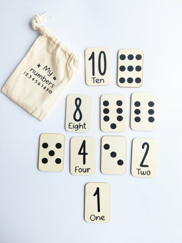 Little ones: handmade wooden number cards