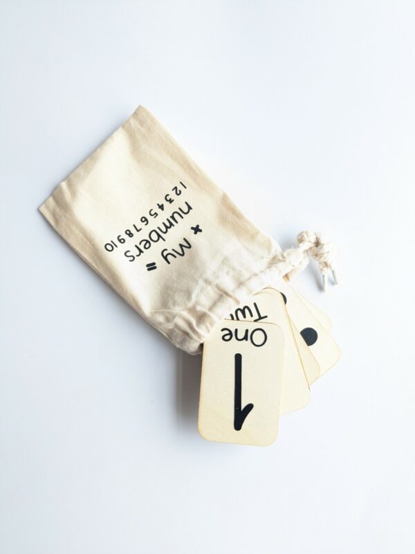 Little ones: handmade wooden number cards